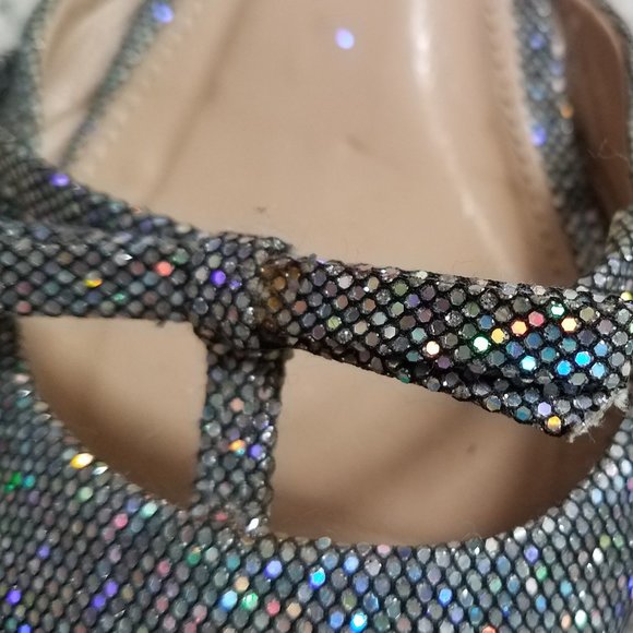 J. Crew Sloan Glitter D'Orsay Flats with mini bow - Silver Metallic - Size 6 - Picture 6 of 12